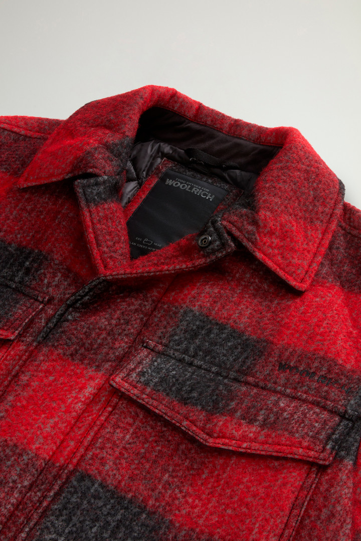 Overshirt in Italian Wool Blend with Checked Pattern by Todd Snyder Red photo 6 | Woolrich