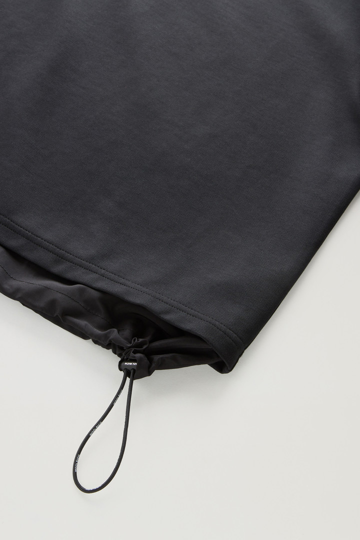 Crewneck in Mixed Cotton with Nylon Details Black photo 4 | Woolrich
