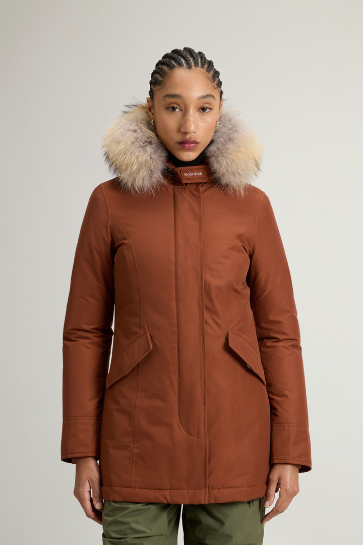 Arctic Parka in Ramar Cloth with Detachable Fur Trim Brown photo 1 | Woolrich