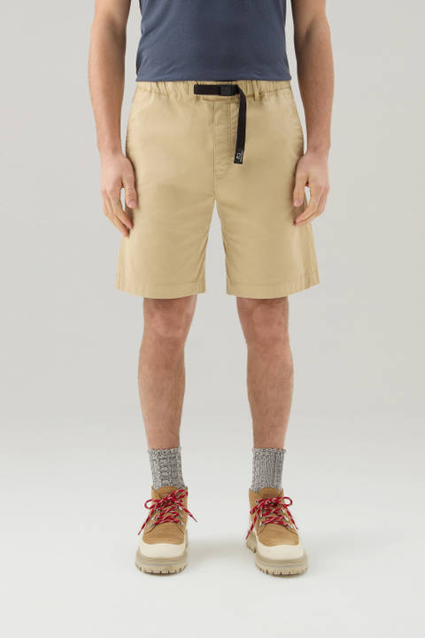 Stückgefärbte Chino-Shorts aus Stretch-Baumwolle Beige | Woolrich