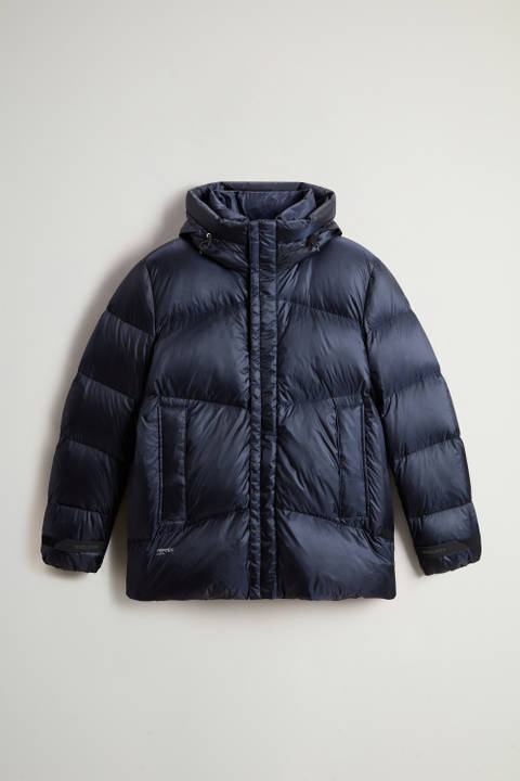 Recycled Pertex Quantum Nylon Down Jacket with Hood Blue photo 2 | Woolrich