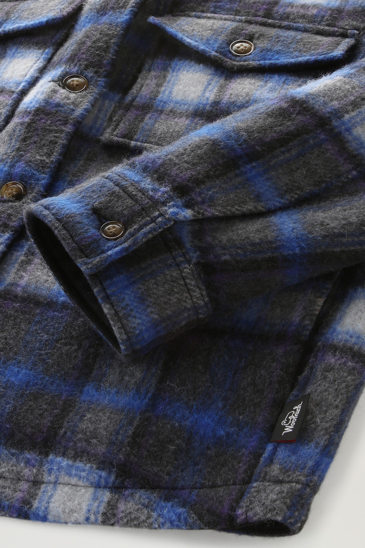 Pemberton Check Overshirt in Wool Blend Flannel Blue photo 3 | Woolrich