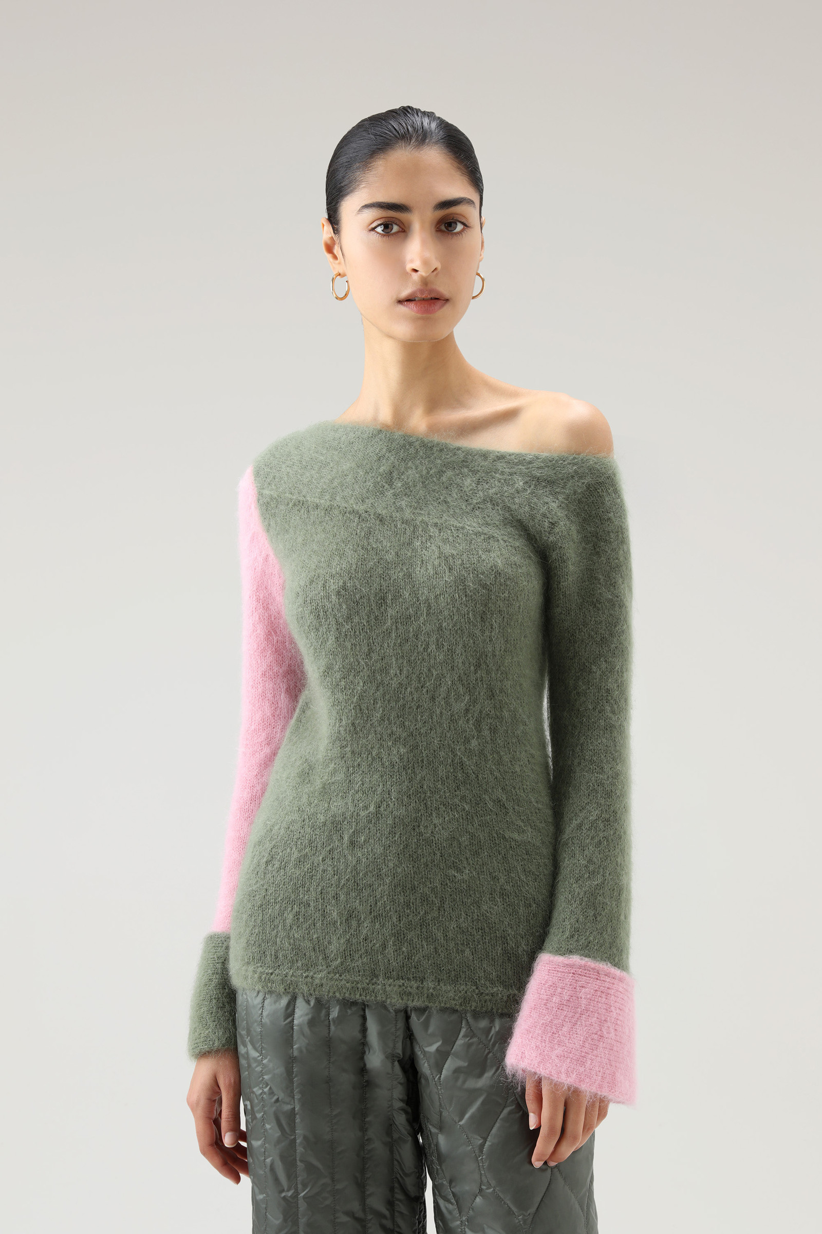 Mohair Wool Blend Asymmetric Knit Top - Daniëlle Cathari / Woolrich Green | Woolrich