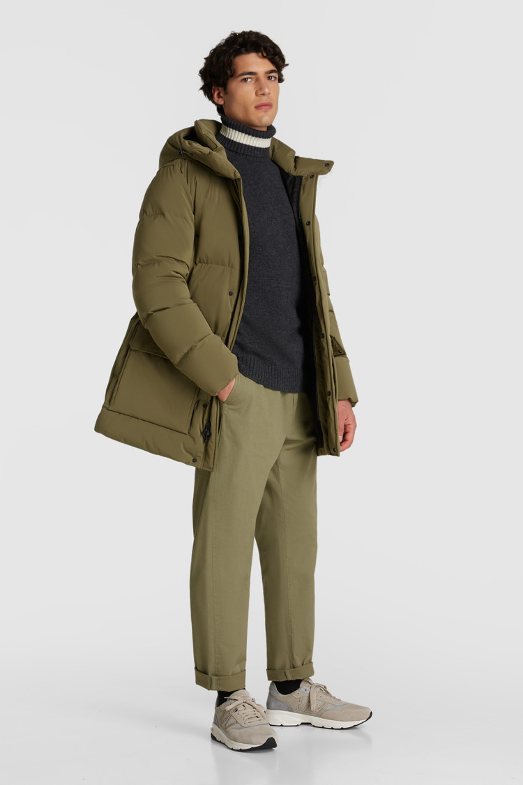 Color-block woolen coltrui