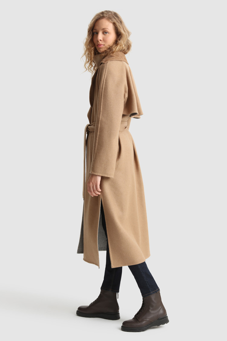 Callery wool Coat with waist belt