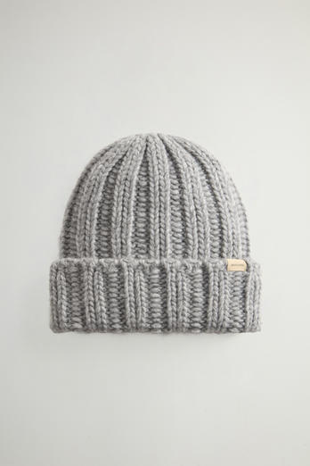 Bonnet côtelé en laine mélangée Gris | Woolrich