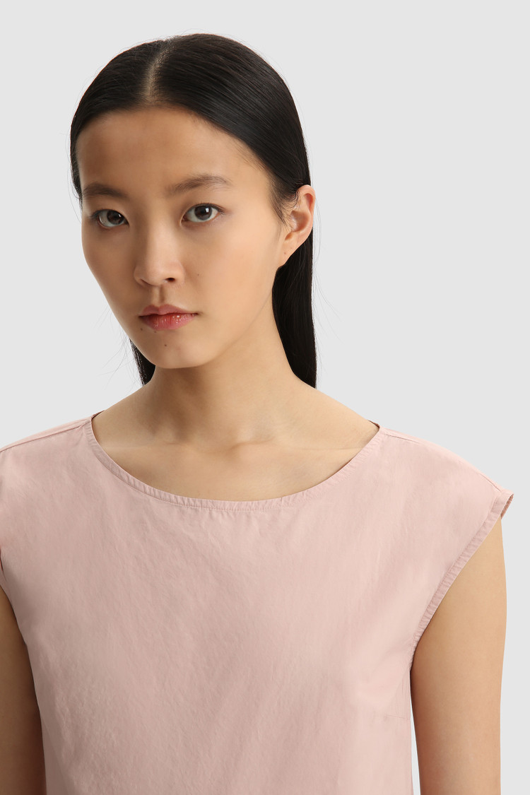 Robe en popeline à mancherons