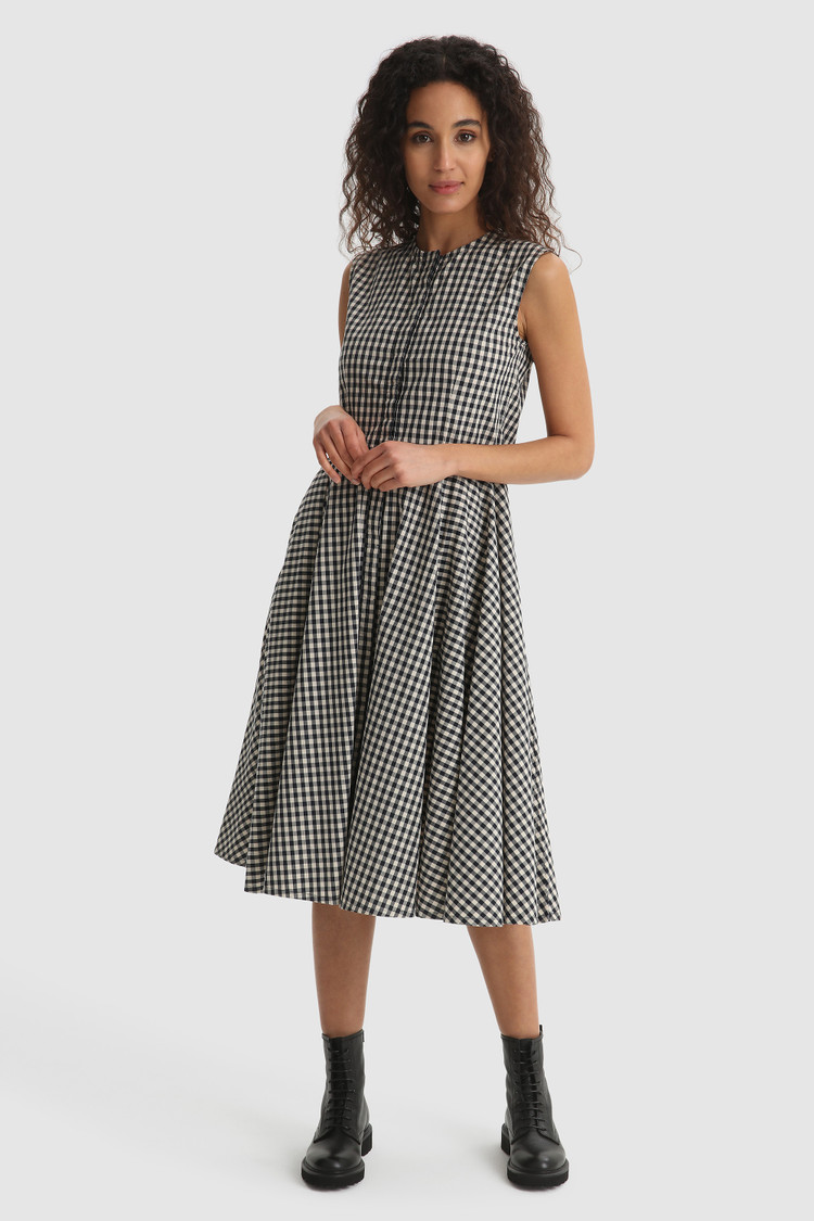 Patterned cotton long dress