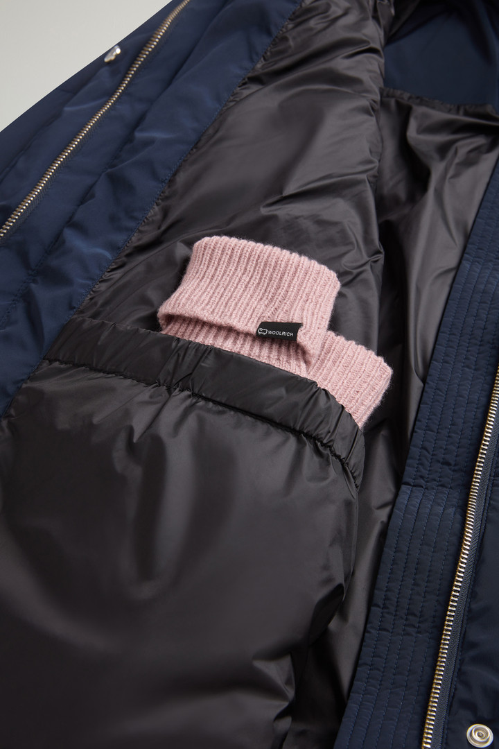 Hooded Alsea Down Jacket in Stretch Nylon Blue photo 11 | Woolrich