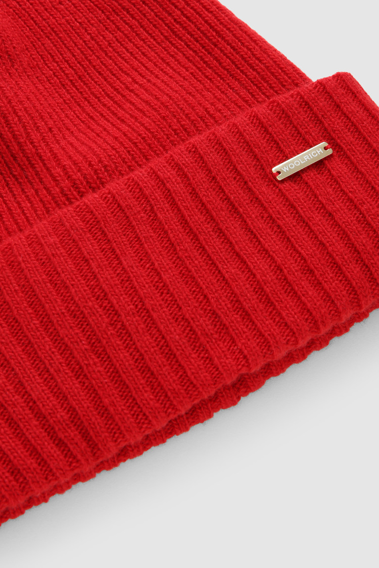 Berretto in misto lana e cashmere a costine