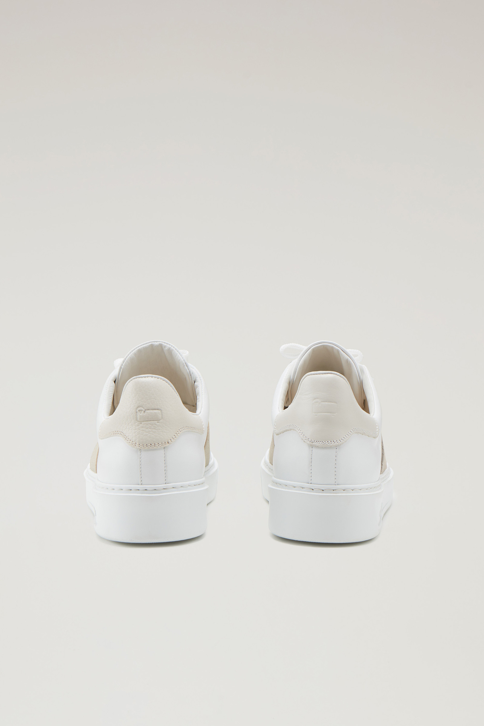 Classic Court Sneakers in Leather with Contrast Suede Side Band White photo 3 | Woolrich