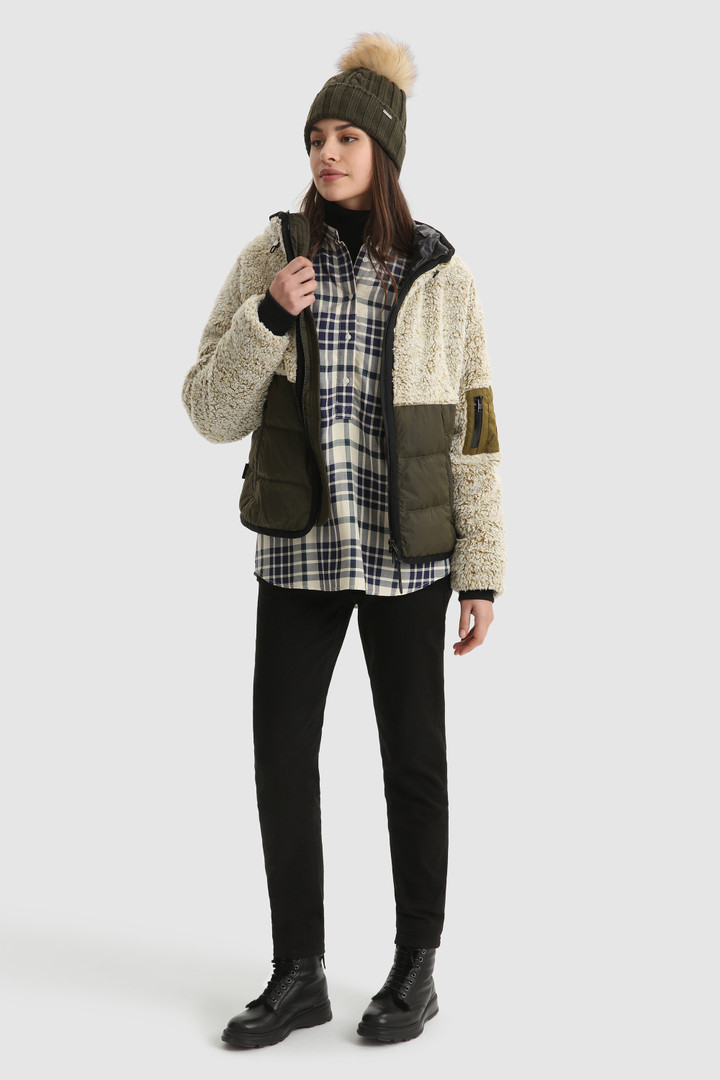 Hoody van fleece en nylon