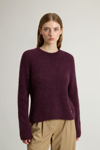 Stückgefärbter Pullover mit Rundhalsausschnitt aus Alpaka-Wollmischung Rot | Woolrich
