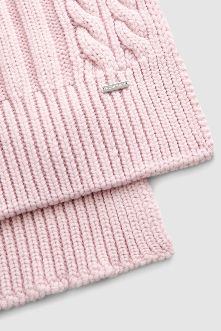 Virgin wool Scarf with ribbed edges