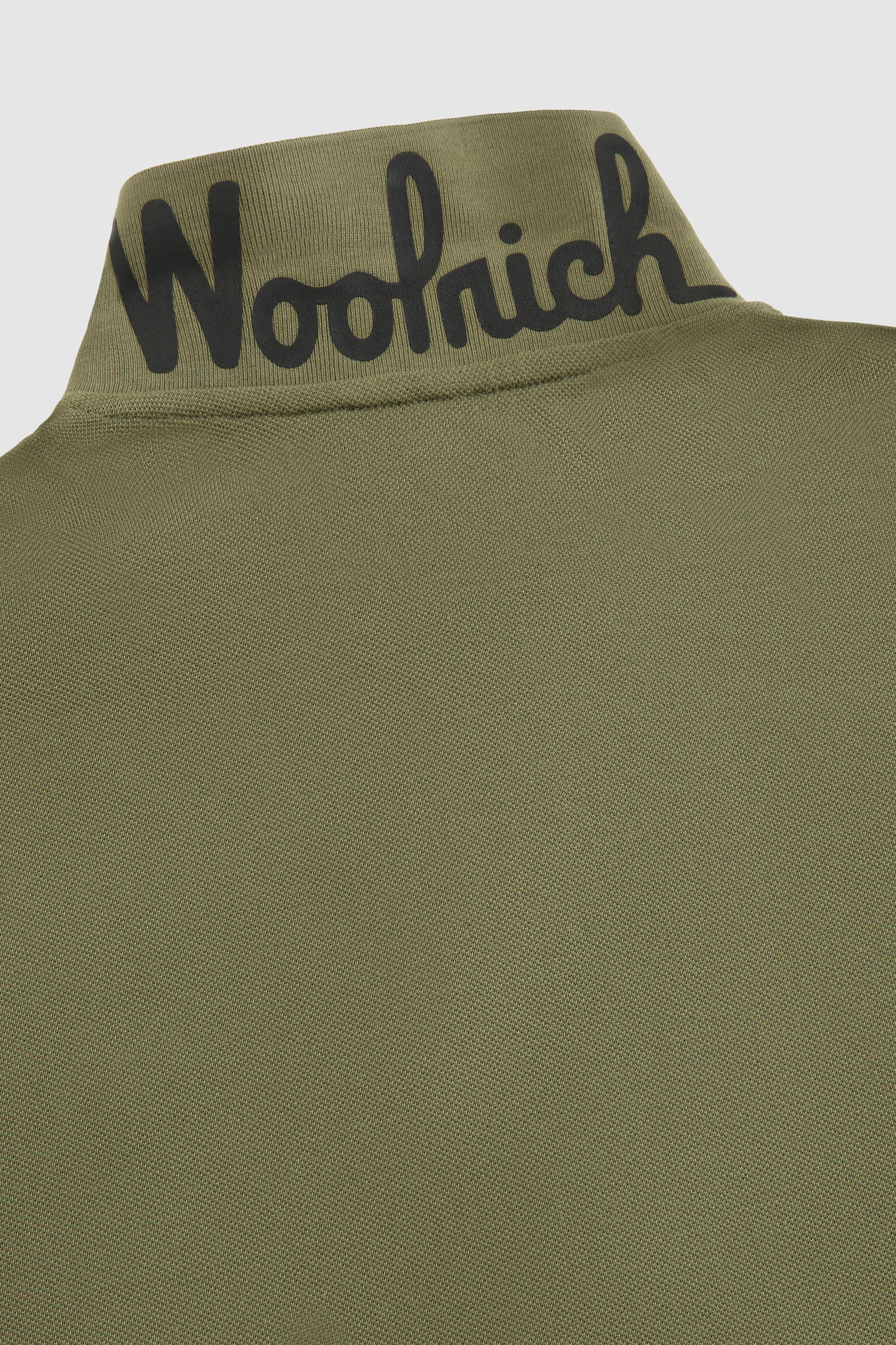 Polo in puro cotone con logo vintage sul colletto verde photo 8 | Woolrich