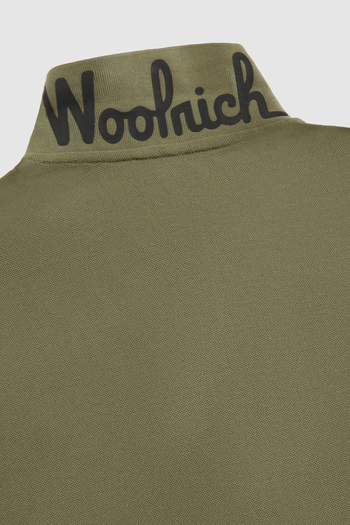 Polo in puro cotone con logo vintage sul colletto verde photo 8 | Woolrich