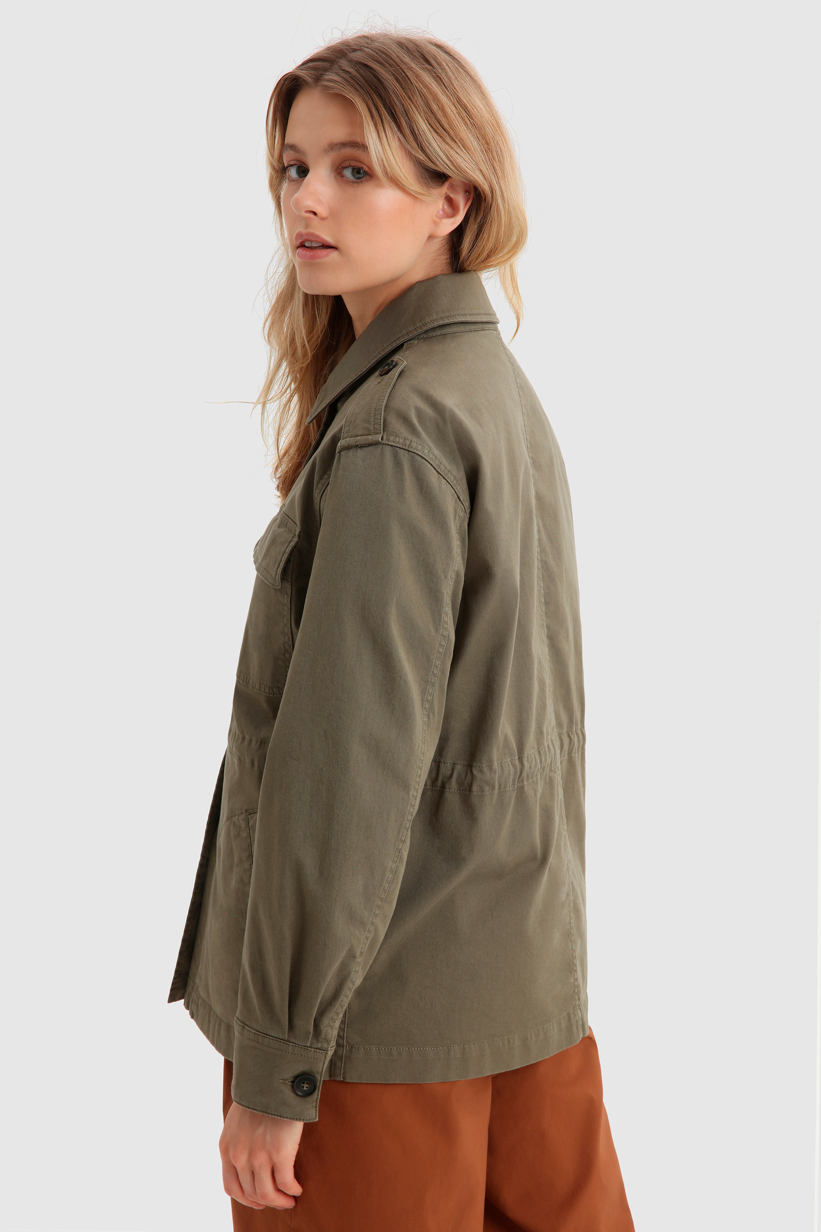Sobrecamisa de algodón elástico verde photo 3 | Woolrich