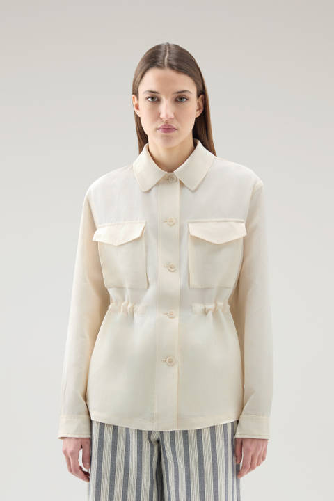 Chaqueta camisera de mezcla de lana Blanco | Woolrich