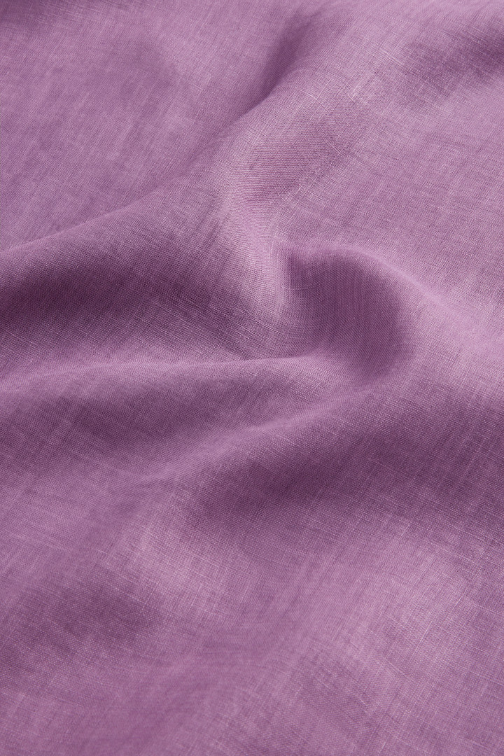 Garment-Dyed Pure Linen Shirt Purple photo 9 | Woolrich