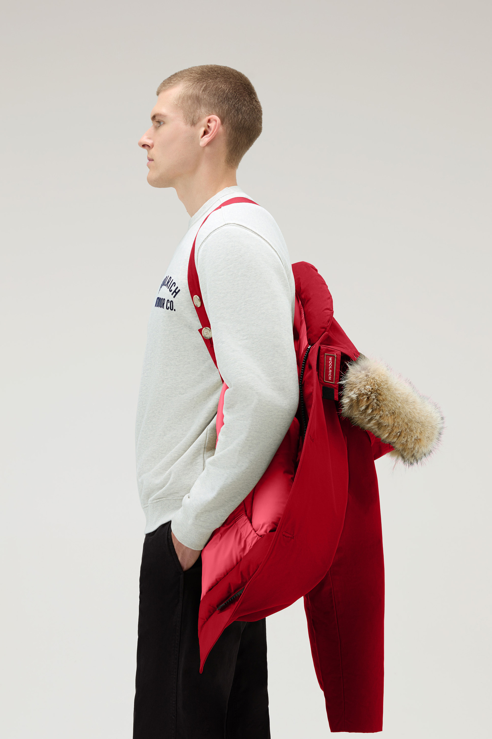 Arctic Anorak in Ramar Cloth with Detachable Fur Red photo 5 | Woolrich
