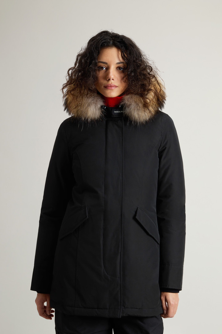 Arctic Parka in Ramar Cloth with Detachable Fur Trim Black photo 1 | Woolrich