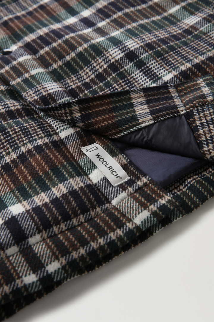 Alaskan Padded Check Overshirt in Recycled Italian Wool Blend Green photo 5 | Woolrich