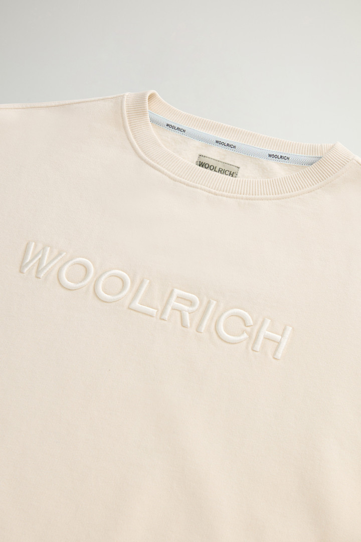 Pure Cotton Crewneck Sweatshirt with Embroidered Lettering on the Chest White photo 6 | Woolrich