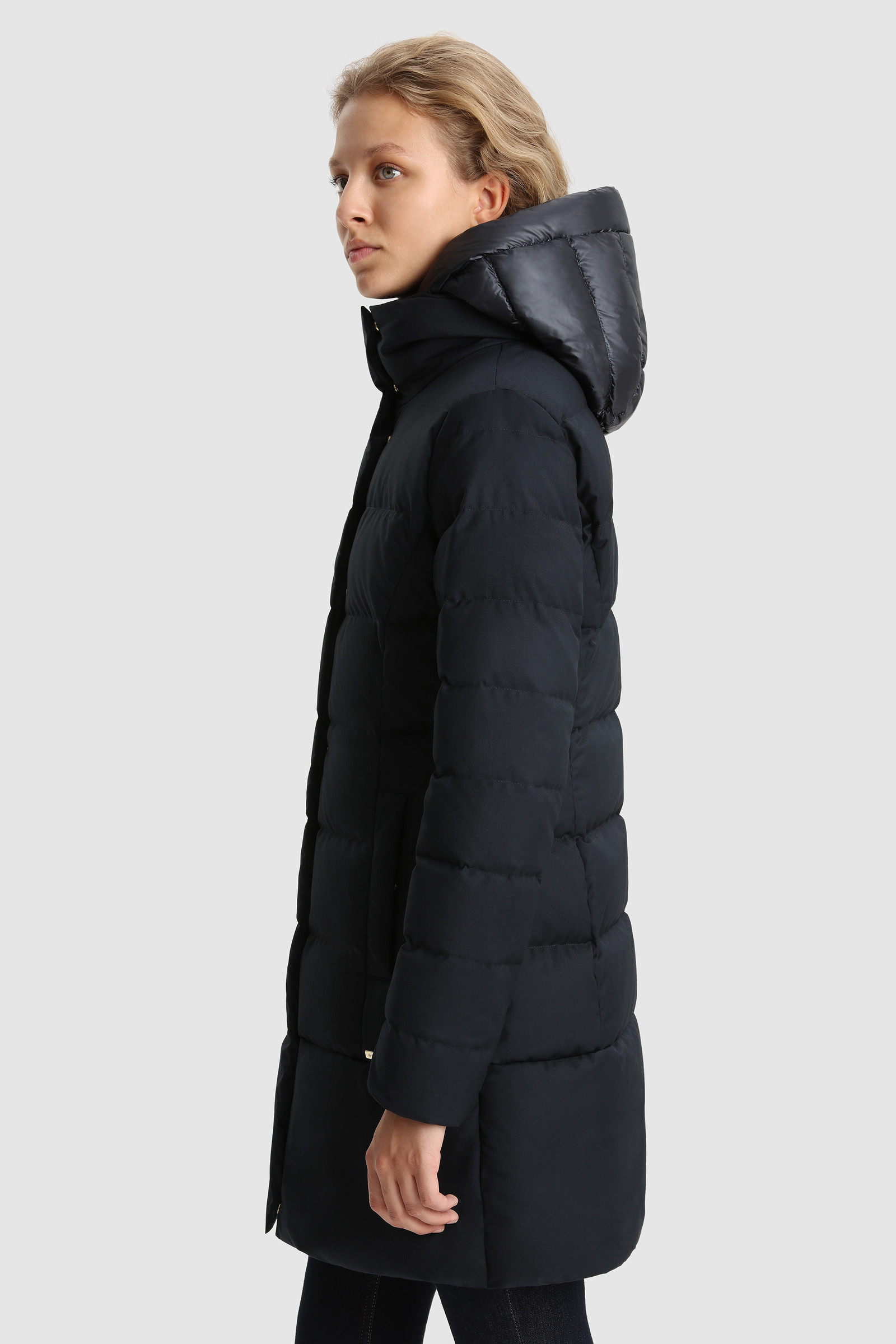 Luxuriöse 2-in-1-Daunenjacke Prescott mit abnehmbarer Kapuze Blau photo 3 | Woolrich
