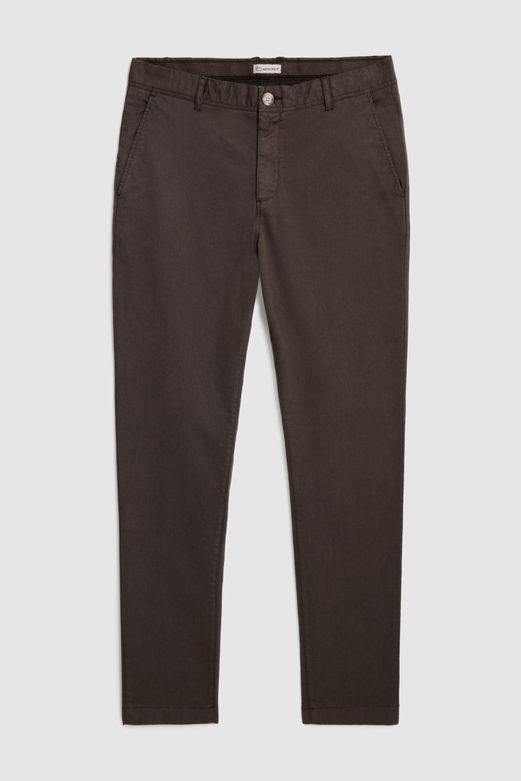 Pantaloni chino in cotone tinto in capo elasticizzato