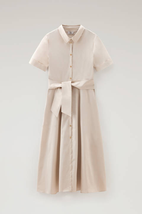 Shirt Dress in Pure Cotton Poplin Beige photo 2 | Woolrich