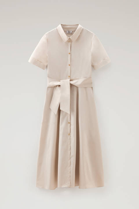 Robe chemise en popeline de pur coton Beige photo 2 | Woolrich