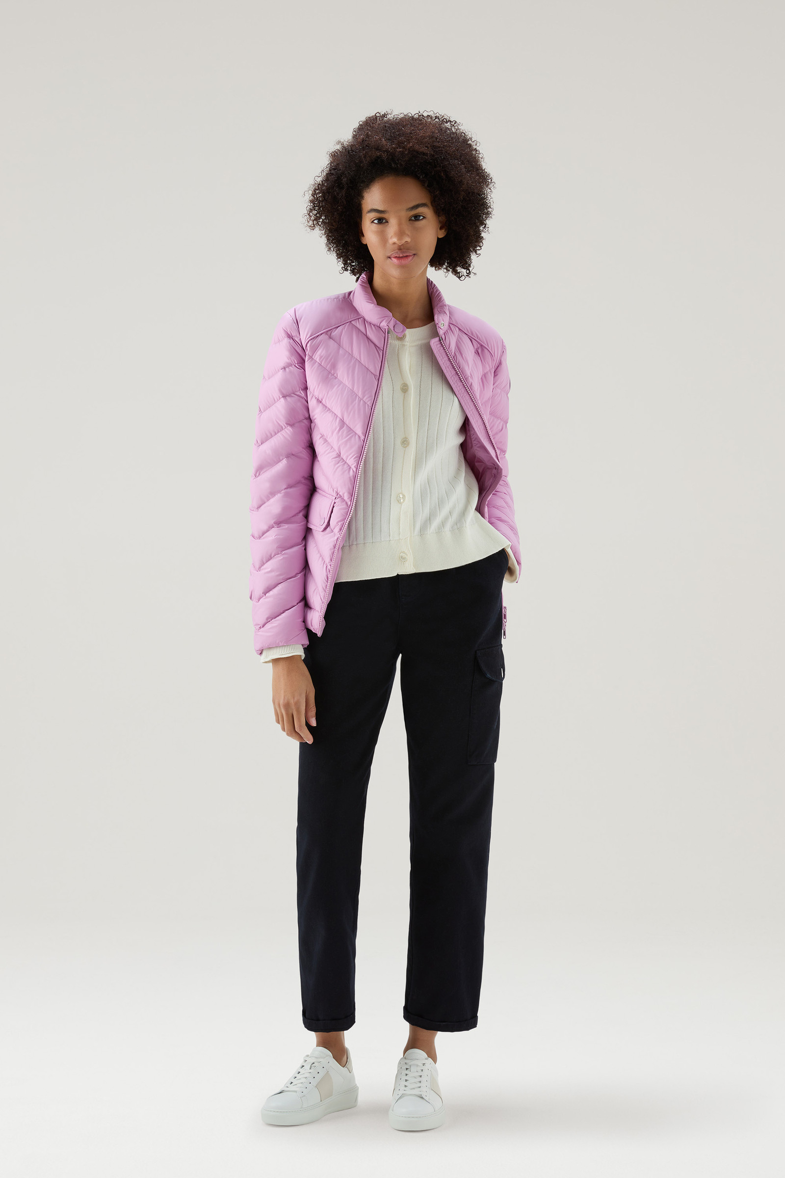 Wide Ribbed Cardigan in Pure Cotton White photo 2 | Woolrich