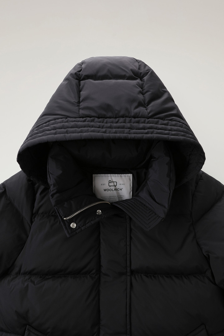 Hooded Alsea Down Jacket in Stretch Nylon Black photo 6 | Woolrich