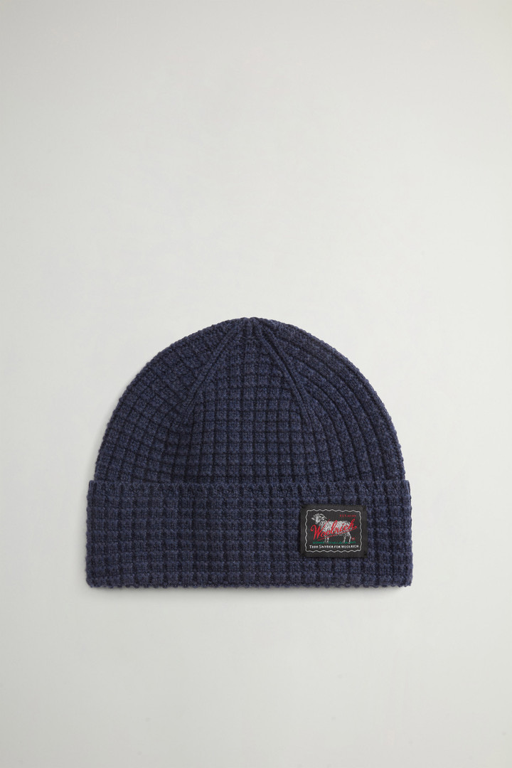 Beanie aus einer Schurwoll-Kaschmir-Mischung im Wabenstrick by Todd Snyder Blau photo 1 | Woolrich
