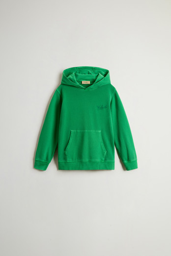 Boys' Garment-Dyed Pure Cotton Crewneck Sweatshirt blue