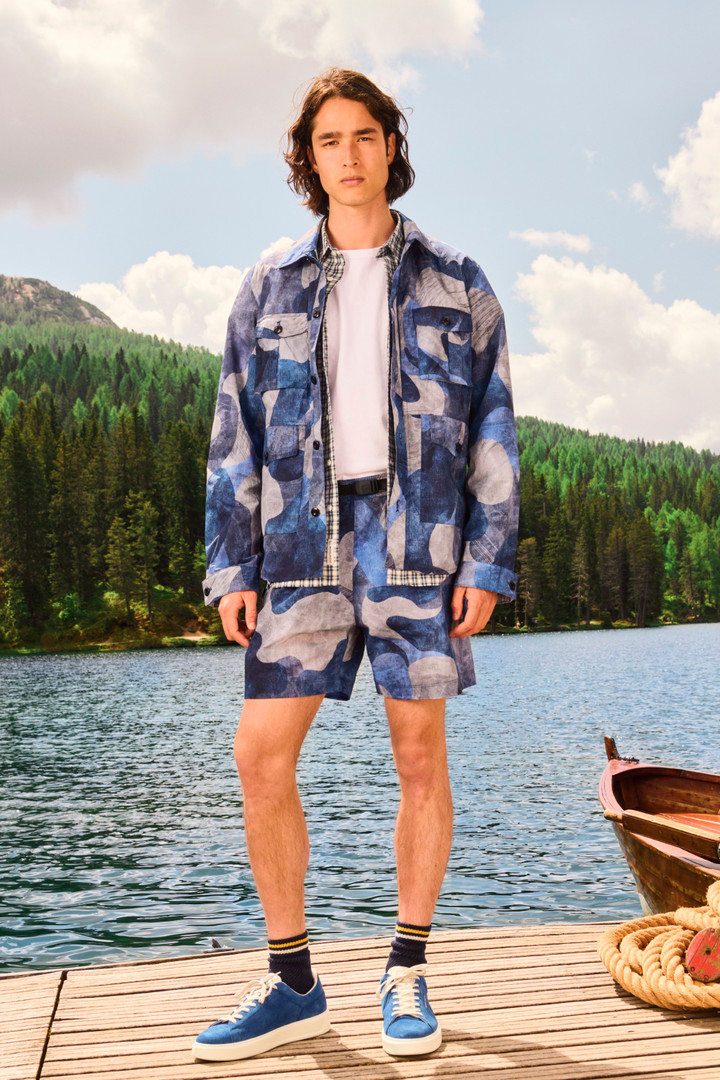 Shorts in Crinkle Nylon with Print Blue photo 8 | Woolrich