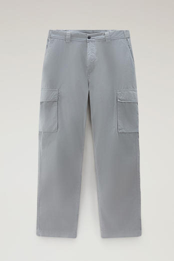 Garment-Dyed Cargo Pants in Pure Cotton Gabardine Gray | Woolrich
