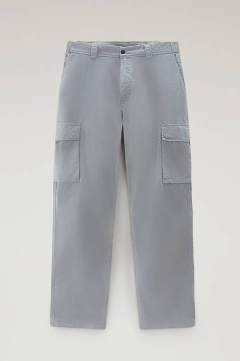Garment-Dyed Cargo Pants in Pure Cotton Gabardine Gray photo 2 | Woolrich