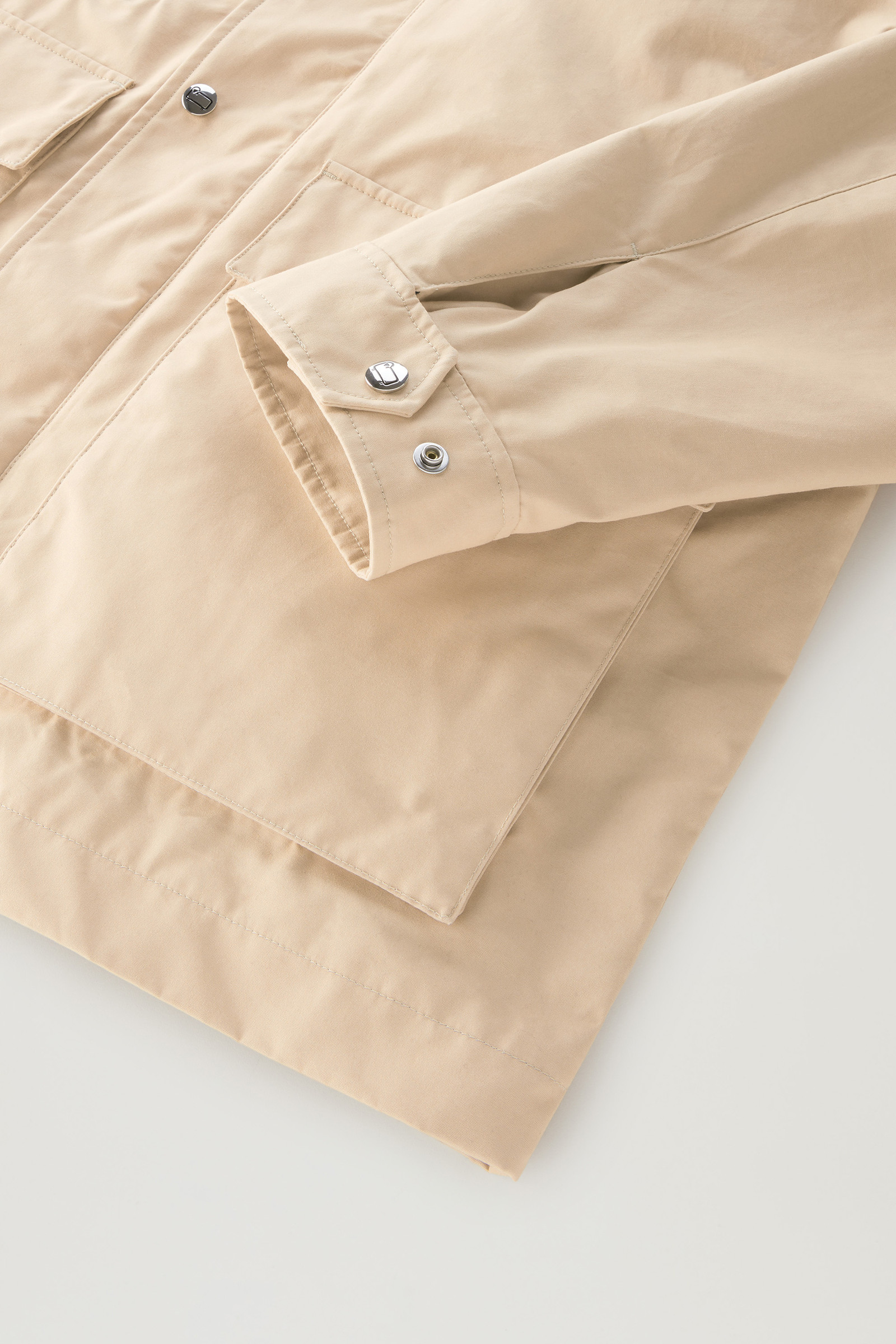 3-in-1 Mountain Jacket in Soft Byrd Cotton with Quilted Detachable Vest Beige photo 10 | Woolrich