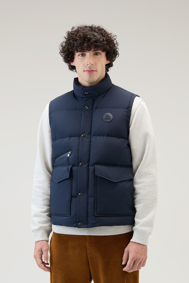 Aleutian Padded Vest in Taslan Nylon - Men - Blue