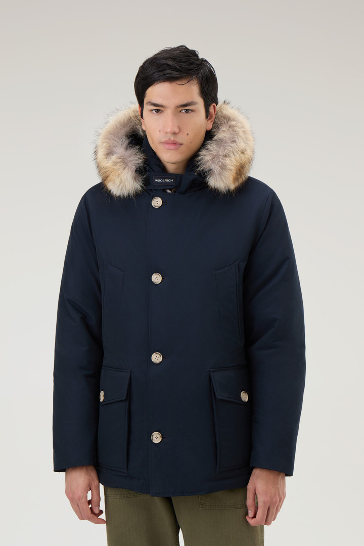 Arctic Anorak in Ramar Cloth with Detachable Fur Blue | Woolrich USA