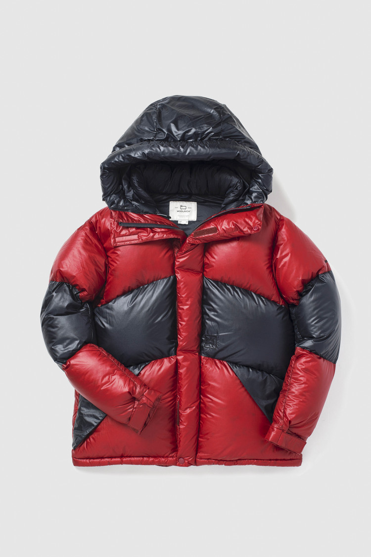Parka met dons in diamantstiksel