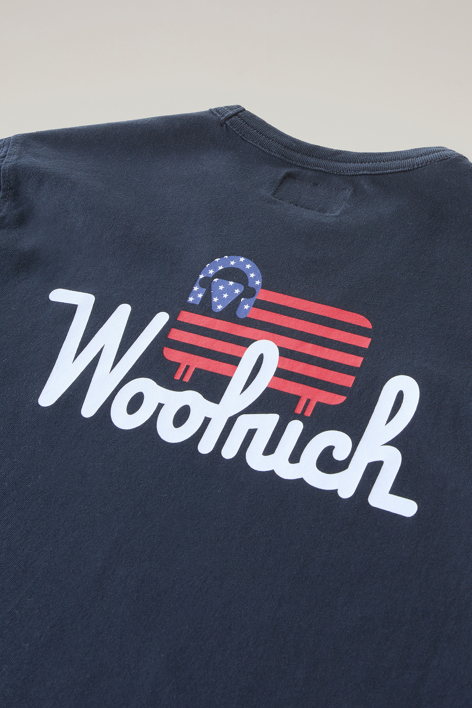 Maglietta a maniche lunghe da bambino in puro cotone blu photo 5 | Woolrich