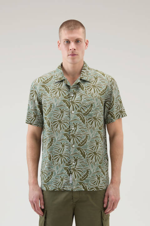Shirt with Tropical Print Green | Woolrich