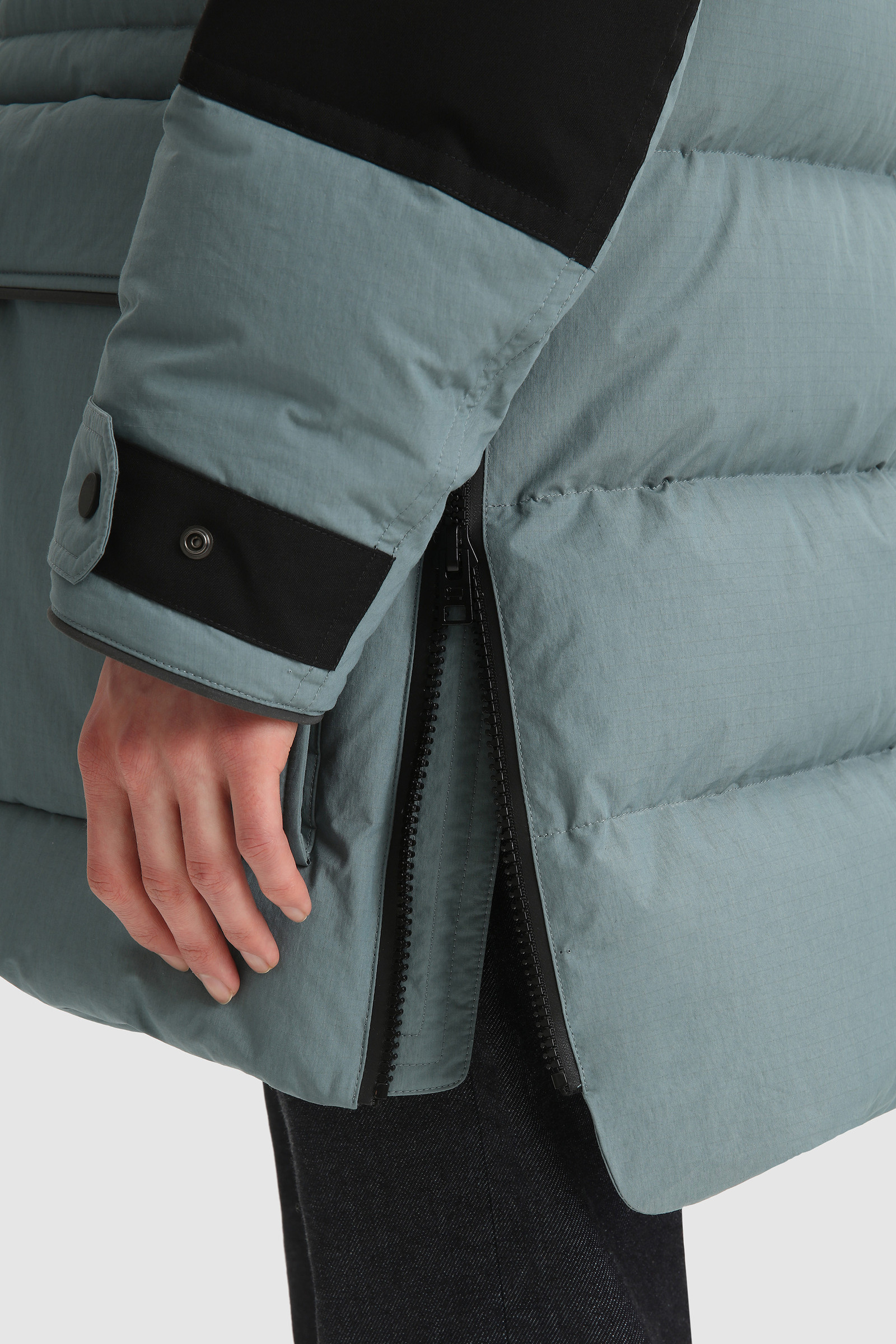 Teton Padded Parka in Ripstop Cotton Grey photo 6 | Woolrich