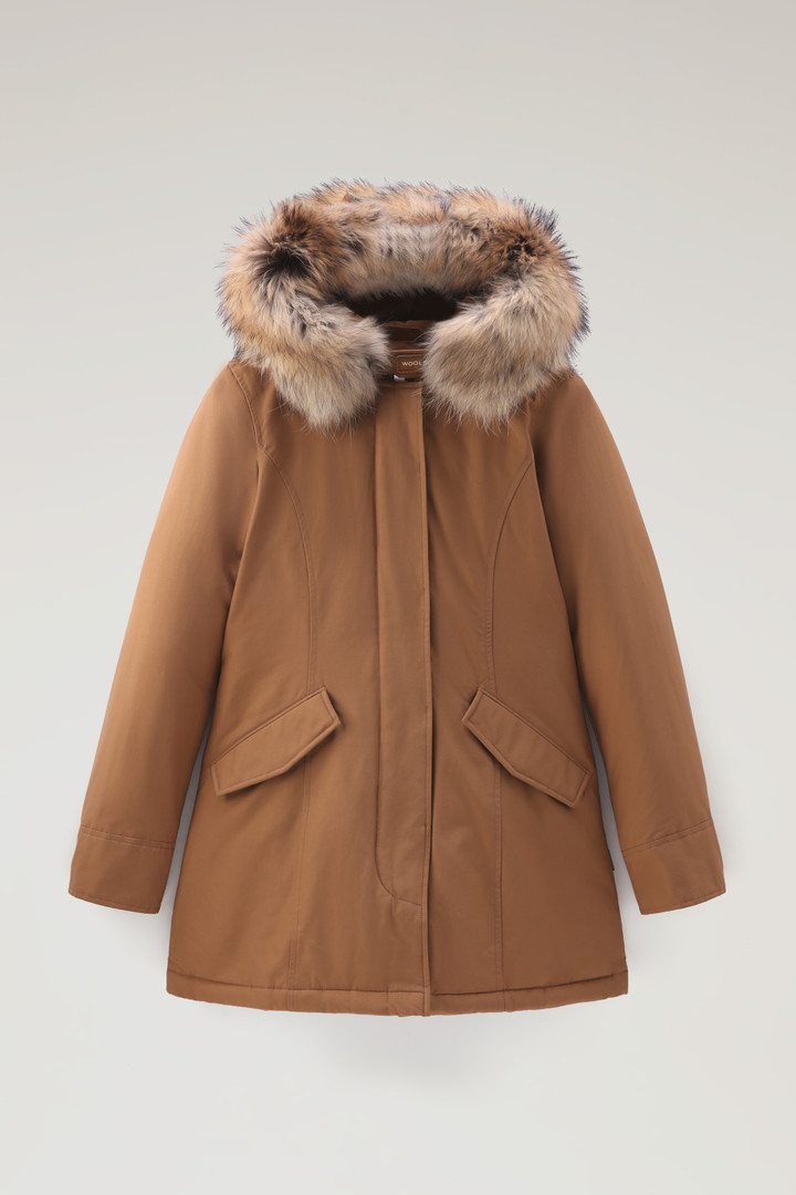 Arctic Parka in Ramar Cloth with Detachable Fur Trim Brown photo 1 | Woolrich