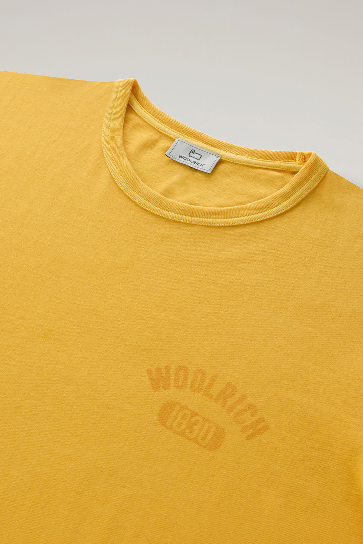Garment-Dyed T-Shirt in Pure Cotton Yellow photo 6 | Woolrich