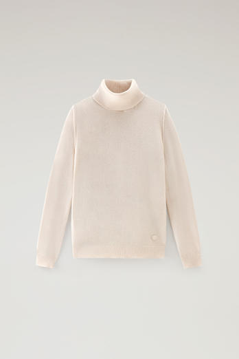 Turtleneck Sweater in Wool Blend White | Woolrich