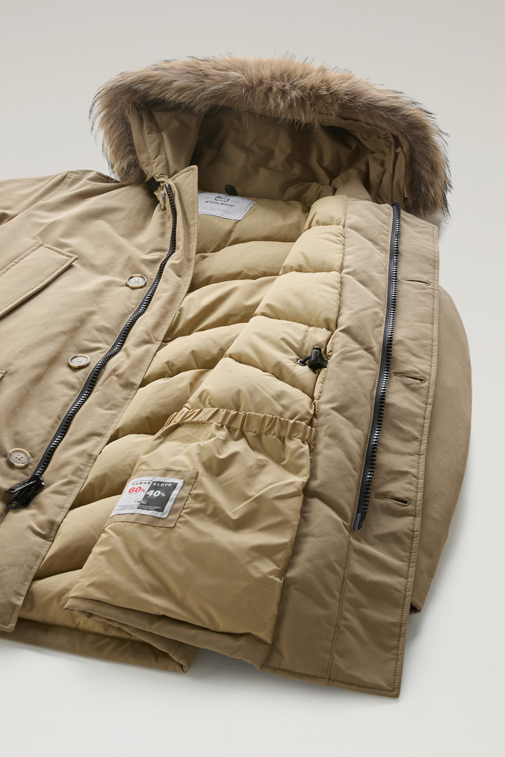 Arctic Parka in Ramar Cloth with Detachable Fur Trim Beige photo 6 | Woolrich