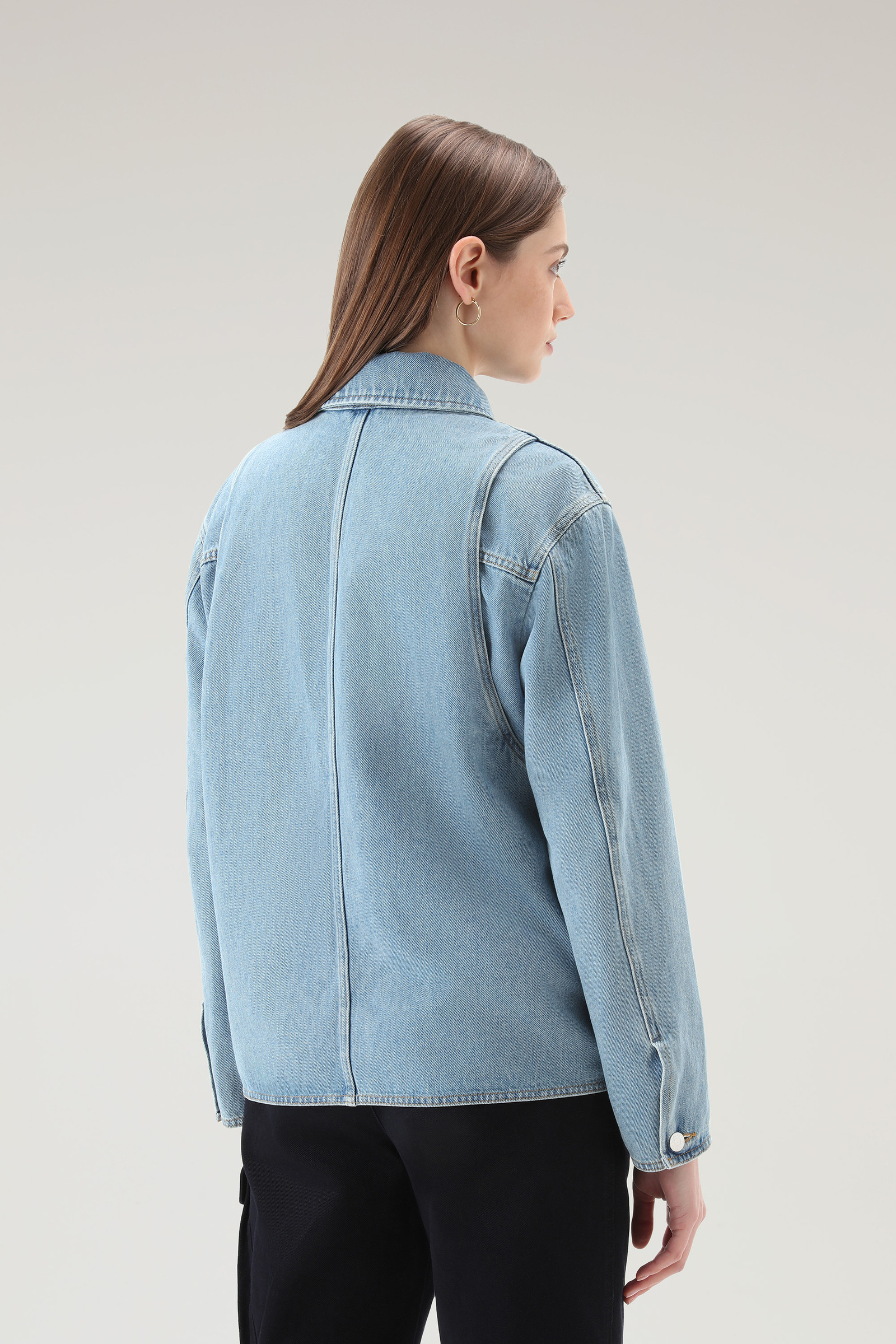 Jacket in Stoned-washed Pure Cotton Denim Blue photo 3 | Woolrich